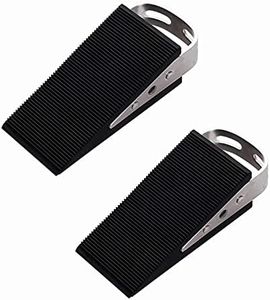 THJJSS Door Stoppers,Door Stoppers for Bottom of Door on Floor,Heavy Duty Door Stops for Floor,Rubber Door Stopper Wedge Works on All Floor Types Doors and Large Windows(2 Pack)