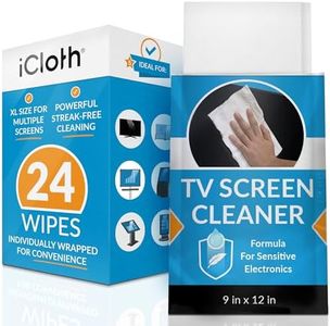 iCloth XL Electronics Cleaning Wipes (24 Count) | Individually Sealed Alcohol Wipes for Monitors and TV Screens: Effortlessly Removes Oil, Grease, Fingerprints, and Makeup