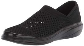 BZees Women's Charlie Knit Slip-On, Black, 8.5