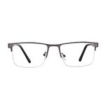 Eye 2 Eye Blue cut Glasses For Men And Women Blue ray Glasses For Smart Phone Laptop Computers Screen Users Anti Blue Light Glasses Zero Power Gunmetel Half frame