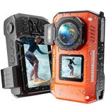 MaxMango Digital Camera, 8K & 33FT Underwater Camera with 64G, 2.8'' Dual Screen Selfie Waterproof Dustproof Shockproof Compact Camera for Kids Teenagers Beginners Adults(Orange)