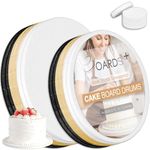 BOARDS+ 12 Pack Cake Board Drums 10 & 12 Inch in White, Black & Gold Colors | Free Prop Up Tools Included | Fully Greaseproof 1/2" Thick Cake Rounds | Sturdy For Heavy/Tiered Cakes