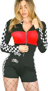Beauty's Love Black Speed Race Car Driver Halloween Costume Jumper for women racer