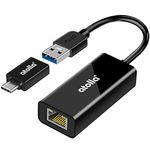 atolla Ethernet Adapter, USB 3.0 to RJ45 Gigabit LAN 1000 Mbps Network Adapter with Type C Adapter for Windows 10/8.1/8/7/Vista/XP, Mac OS, Linux Compatible with Nintendo Switch, MacBook and more…