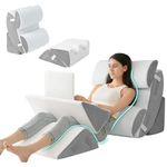 Hansleep 6PCS Orthopedic Bed Wedge Pillow for Sleeping, Post Surgery Pillow Set for Body, Back and Leg Pain Relief, Adjustable Memory Foam Support Pillows for Acid Reflux