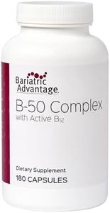 Bariatric Advantage B-50 Complex with Active B12, High Potency Supplement Containing All Essential B Vitamins with Choline, Inositol and PABA - 180 Count