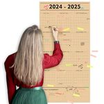 GuassLee Large Yearly Wall Calendar 2024-2025, Full Year Calendar One Page, Jul 2024- Jun 2025, Annual Wall Calendar 2024, 24"X 48" Yearly Calendar Wall with Stickers and Sticky notes