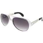 zeroUV Large King of Rock Rock & Roll Aviator Sunglasses, C03 | Silver, One-Size