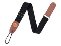 Juarez Guitar Strap – Soft Adjustable Strap with PU Leather Ends, 35"-60", 2" Wide, Ethnic Print – For Acoustic, Electric & Bass Guitars – JRGST200FN (Green Retro)