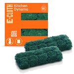 E-Cloth Kitchen Dynamo, Premium Microfiber Non-Scratch Kitchen Dish Scrubber Sponge, Ideal for Dish, Sink and Countertop Cleaning, 100 Wash Guarantee, Green, 2 Pack