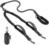 SlowTon Double Dog Leash No Tangle - 360° Swivel Heavy Duty Reflective Lead with Two Padded Handles Dual Dog Splitter, Comfortable Shock Absorbing Walking Training for 2 Large Dogs (25-150 lbs)