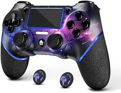 AceGamer Wireless Controller for PS4, Custom Design V2 Gamepad Joystick for PS4 with Non-Slip Grip of Both Sides and 3.5mm Audio Jack! Thumb Caps Included! (Galaxy)