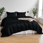 LINENWALAS Premium Organic Bamboo Duvet Sheet Set 4PC Set with Bamboo Duvet Cover, Fitted Sheet & Pillowcase - Softest, Cooling & Perfect for Skincare (Superking, Jet Black)