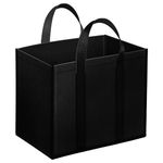 Storite Grocery Canvas Bag Super Strong Heavy Duty Milk Bag/Shopping Bags/Vegetable Bag/Grocery Bags with Reinforced Handles & Thick Bottom for Strength (Black,40x21x32cm)