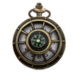 GT Gala Time Compass Theme Pocket Watch Bronze Antique Retro Vintage with Keychain & Key Ring Car Bike Home Key Chain & Key Rings for Men & Women