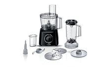 Bosch MultiTalent 3 MCM3201BGB 800W 2.3L Food Processor with 2 speeds, 1 litre blender and/Slicing/Grating/Beating attachments. - Black