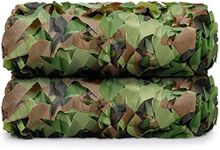 iunio Camo Netting Camouflage Hunting Blind - 2pcs Camo Net Mesh Material Burlap for Duck Blind, Military Surplus, Deer Stand, Decoration, Party, Army, Shoot(Army Green, 4.9ft*6.5ft/1.5m*2m)