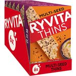 Ryvita Multiseed Thins | Dipping, Snacking, Sharing | High Fibre | Healthy | 6 PACKS of 125g