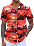 COOFANDY Tropical Shirts for Mens Hawaiian Shirts Short Sleeve Summer Shirts for Men Vacation