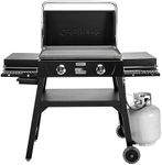 Cuisinart 28” Outdoor Griddle with Hood - Stainless Steel Dual Burner 30,000 BTU Gas Griddle, Wheels, 504 Sq. In. Cooking Surface with 2 Side Tables for Storage, Perfect for BBQs, Backyard and Patio