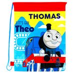 TeddyTs Personalised Thomas The Tank Let's Go Drawstring School Gym Bag