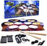 Rock and Roll It – Drum Live. Roll Up Portable Drum Set for Kids & Adults. Practice Pad Kit for Beginners. Electronic Silicone Drum Practice Pad | Headphones | Pedals | Drum Sticks