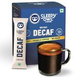 Sleepy Owl Decaf Coffee Sachets | 100% Arabica | Instant Coffee | Decaffeinated Coffee Sachet | Travel-Friendly | Smooth Taste & Rich Aroma | Make It Hot or Cold | 45g (30 Sachets x 1.5g)