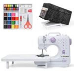 Mini Sewing Machine for Beginners (Includes Cover with Storage Pockets, Extension Table And Sewing supplies set) by Galadim GD-051-CA-A7