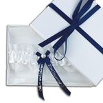 Personalised Garter - Navy Blue Garter with Silver Text - Perfect Bridal Garter Bride to Be Wedding Hen Party - Gift Boxed