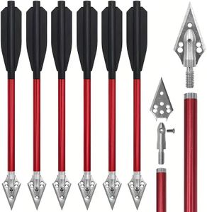 Aluminum 6.7" Mini Crossbow Bolt Bright Colors with Replaceable Tip and Sharp Blade for 50-80 Crossbows for Adults Suitable for Target Practice Wild Hunting Outdoor Small Hunting Game