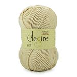 Ganga Acrowools Acrylic Desire Hand Knitting and Crochet Yarn. Pack of 1 Ball - 100Gms. Shade No - Dsr002, Beige