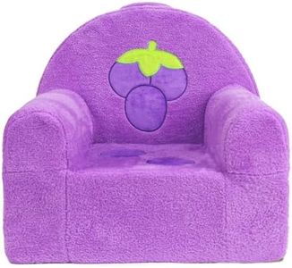 Heypappy Toddler Chair, Comfy Foam Kids Couch with Soft Velvet Cover, Toddler Couch with Cute Grape Design for Gaming and Studying, Kids Sofa for Boys and Girls