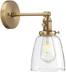 Phansthy Wall Sconces Light Fixture, Wall Sconce Lighting Indoor, Wall Lamps with Handmade Oval Dome Clear Glass Shade for Kitchen Bathroom Bedroom Island Porch Coffee Bar (Antique)