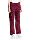 Dickies Women's Signature Mid Rise Drawstring Scrubs Cargo Pant, Wine, Medium Tall, Wine, M Tall