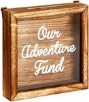 Our Adventure Fund, Vacation Shadow Box for Weddings, Honeymoon Savings Piggy Bank for Adults (7 x 7 Inches)