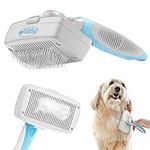 The Pet Portal Self Cleaning Dog Brush for Shedding Slicker Brush Cat Long Haired Pet Brush Grooming Deshedding Supplies - Small Pets White