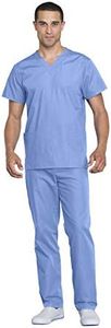 CHEROKEE Womens Unisex Top and Pant Medical Scrubs Set, Ciel, Small US