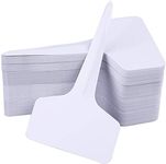 Plant Labels 100Pcs Nursery Garden Labels Plastic Plant T-Type Tags for Seed Potted Herb Flower Vegetable, 6 x10cm, 2.36"x3.94" inch(White)