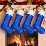 Christmas Stockings With Blue Trims