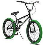 AVASTA 18 Inch Big Kids Bike Freestyle BMX Bicycle for Age 5 6 7 8 Years Old Boys Girls and Beginners, Black & Green