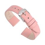 uxcell Pink Genuine Leather Band 12mm Width, Flat Thin Elegant Leather Watch Strap for Men and Women