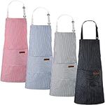 Handepo 4 Pcs Cooking Apron with Po