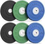 FEIERDUN 2" Color Olympic Bumper Plate Weight Plate 160LBS for Strength Training - 100% Virgin Rubber
