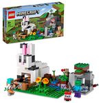 LEGO 21181 Minecraft The Rabbit Ranch House Farm Set, Animals Toy Kids, Boys And Girls Age 8 Plus With Tamer And Zombie Figures