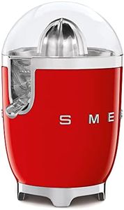 SMEG 50's Retro Style Citrus Juicer with Drip Free Spout, Automatic Activation, and Efficient Straining, Red