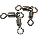 Unclesport 50 PCS 3 Way Fishing Rolling Crane Double Swivels Snap Saltwater Freshwater Bass Fishing Gear Crappie Fishing Tackle 1x2#-Length/Rated:0.79"/88LB