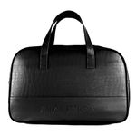 Nautica Duffle Bag for Travel | Stylish Leatherette Luggage | Compact and Comfortable for Travelling | Suitable for Men's and Women's One Size (Black, 15 cms)