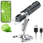 Wireless Digital Microscope, Skybasic 50X-1000X Magnification WiFi Portable Handheld Microscopes with Adjustable Stand HD USB Microscope Camera Compatible with iPhone Android iPad Windows Mac Computer