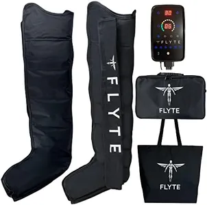 Exerscribe Flyte Air Compression Boots - Portable Full Leg Recovery System Massager for Circulation & Muscle Recovery - 4 Modes, 30-240mmhg (M)