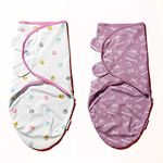 POLKA TOTS 100% Muslin Cotton Soft Swaddle Wrap Blanket, Sleeping Bag for New Born Infants 0 to 6 Months Baby Kids Pack of 2 (Upto 8 Kgs, Mama's Love/Paw)